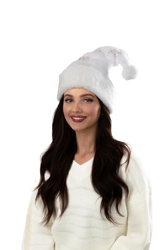Rubies Weihnachtsmütze, weiß, luxuriös, für Erwachsene