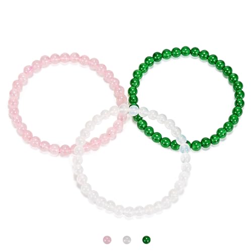 Aluckiss Pink, Green, White Agate Bracelet