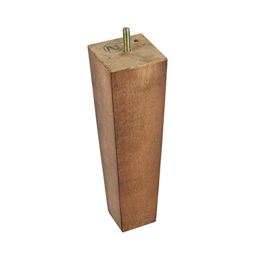 ProFurnitureParts Sandstone 9\" Tall Tapered Wood Sofa Legs w/Anti-Skid Pads, Leg Plates Included Set of 4