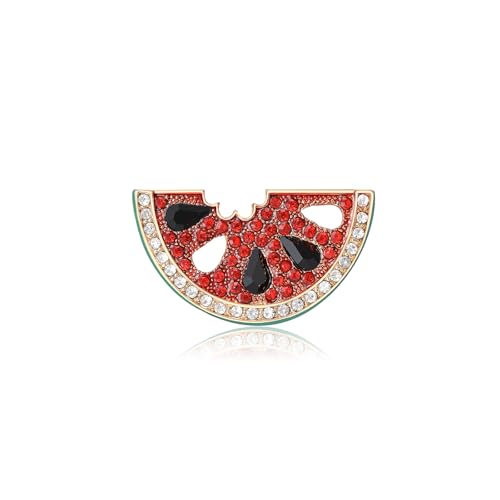 Image of Enamel Fruit Brooch for Women Rhinestones Fruit Lapel Pin Elegant Fruit Brooches Jewelry Gift, Perfect for Dresses Hat Bag