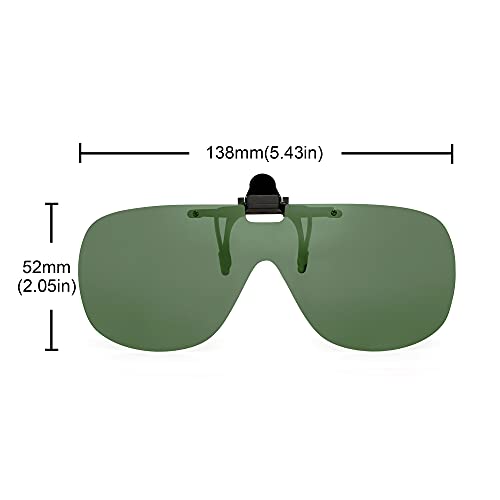 Image of JM Polarized Clip on Sunglasses Frameless Flip Up One Piece Shield Lens for Prescription Glasses