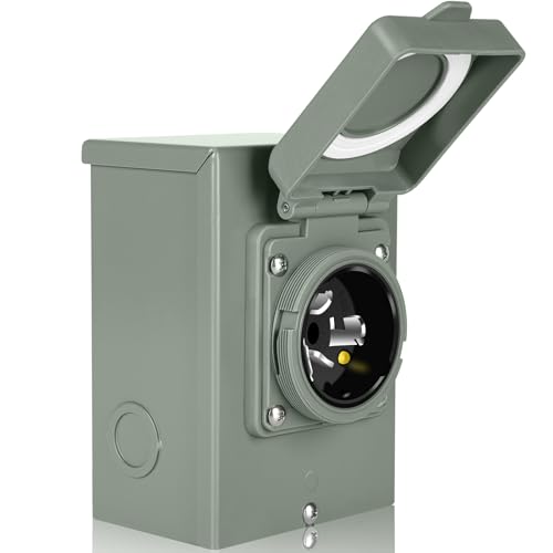 WELLUCK 50 Amp Generator Inlet Box - NEMA SS2-50P Power Inlet Box for 3R 3-Prong Generator Cord 125/250V 12500W Weatherproof Outdoor 50a Power Inlet Box - ETL Listed Best Partner in Emergencies