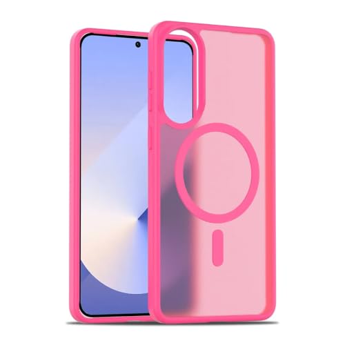 Coque arrière magnétique Galaxy S24+ anti-glisse Effet Peau Rose