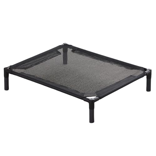 AOUCN 犬用ベッド、キャンプ用ベッド犬小屋、夏場に地面から離れた猫用ベッド、取り外し可能で洗える、四季を通じて使えるペット用品、猫と犬に普遍的、様々な色、耐久性、通気性、屋内と屋外、お手入れ簡単、組み立て簡単、(中型犬) (厚いメッシュ,M(60*50