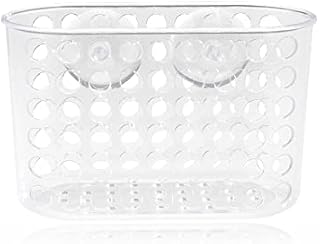 shampoo bottle holder with Two Strong Suction Cup bottle Holder For The Shower Sponge Holder For Bathroom And Kitchen Clear Ideal Space Saver 1pc (Plastic bottle holder)