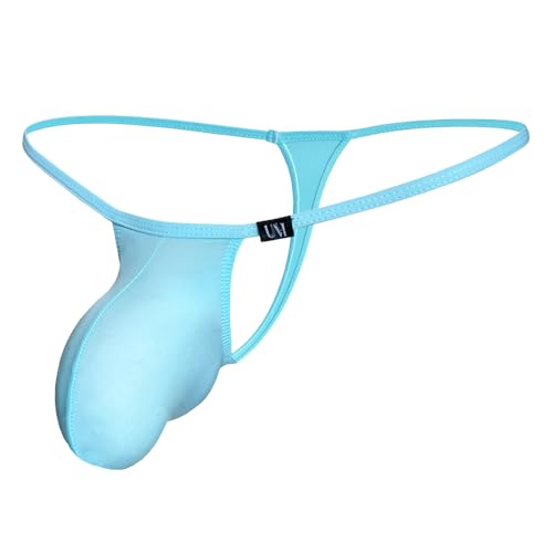 COMLIFE Men's Sexy G String Pouch Thong Low Waisted Ice Silk Breathable Underwear2