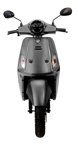 Image of eblu India's 1st Family e Scooter - Feo - Typical Driving Range 110km per charge - Top speed 60 kmph, Xtra - LEG ROOM | COMFORT | SAFETY | STABILITY (Telegrey)