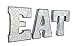 Zoreal Galvanized EAT Sign Rustic Metal Letters Free Standing Decorative Sign Wall Decor