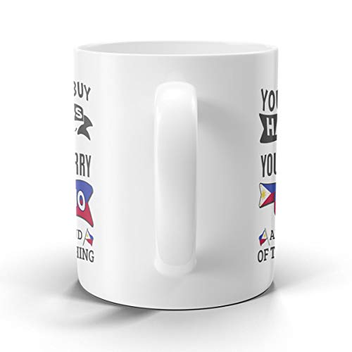 Taza de cerámica blanca 15 oz con diseño humorístico filipino miniatura 4