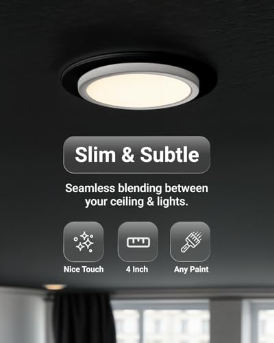 Image of Sunco Goof Rings for 4 Inch Recessed Lights, Can Light Trim Rings Flush Mount, Black Matte Finish, Durable Plastic Design, Ultra Thin.