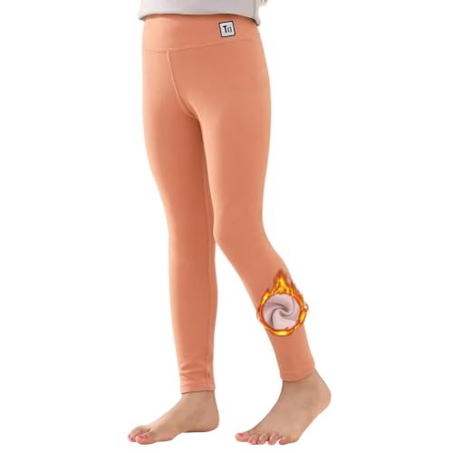 BINIDUCKLING Girls Fleece Lined Leggings Warm Thermal Kids Yoga Pants 4-13 Years