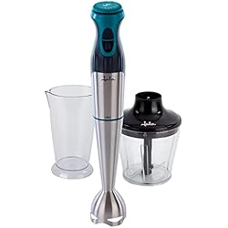 Jata Bt514 Jata BT169 Batidora de Mano 1200 W, Incluye Vaso Medidor 800 ml, Incluye Picadora, Doble cuchilla de acero inoxidable, Regulador electrónico de velocidad, Pie de acero inoxidable desmontable