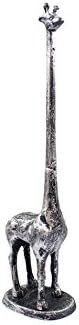 Rustic Silver Cast Iron Giraffe Paper Towel Holder 19" - Cast Iron Decor - Deco