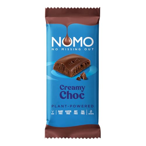 NOMO Creamy Plant-Powered Vegan Chocolate Large Bars Dairy Free Gluten Free Nut Free Egg Free 75g (7 bars)