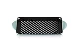 Contenu : 1 grille rectangulaire en fonte émaillée, 1 livret d'entretien et instructions d'utilisation (français non garanti). Dimensions : 38,5 x 21,8 x 3,1 cm. Poids : 2,9 kg. Couleur : mer salt