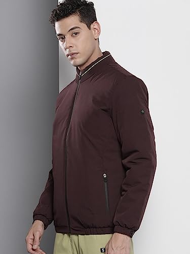 Image of The Indian Garage Co Men Slim Fit Solid Puffer Jackets