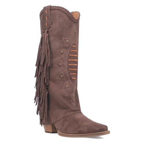 Dingo Women's Spirit Trail Studded Embroidered Fringe Snip Toe P Fashion Boot2