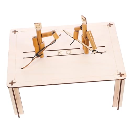 COSMEVIVI 竹製人形おもちゃ 手作り人形キット 卓上格闘遊び 木製格闘台付き 男の子女の子向け知育玩具 家族や友人と楽しめる対戦型ゲーム - COSMEVIVI - 商品画像