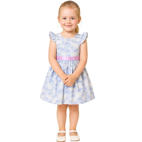 Image of TotzTouch Baby Girls Gathered Floral Printed Dress