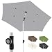 Produktbild Doppler Sonnenschirm für den Garten SL-AZ Push Up 220 cm Hellgrau I knickbarer Gartenschirm mit UV-Schutz 80+ aus Aluminium I regenabweisendes Polyester-Schirmdach