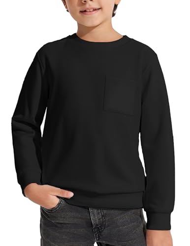Arshiner Jungen Sweatshirt Schwarz Pullover Fleece Kinder Winter...