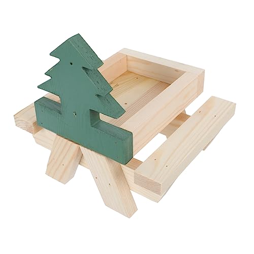 LEDMOMO 1個 リスフィーダー ペット リスの餌箱 リス用の テーブル 屋外 バッフル コーン ナット nut picnic corn ピーナッツフィーダー 木製 テーブル