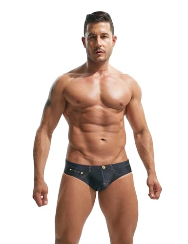 F plus R Men's Denim Print Swim Briefs3