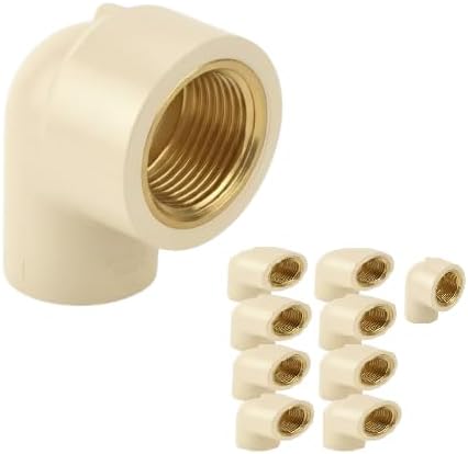 CPVC and Brass Elbow Fitting 90° 1/2" (Pack of 10 Pcs)