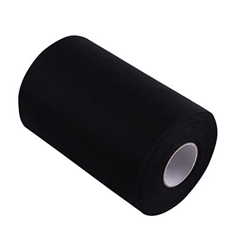 Birdlantern Rollo de Tul, 100 Yardas 15 cm DIY Decoración de la Boda Tulle Roll Spool Apparel Tejido de Punto para Coser Parte(Negro) Cover