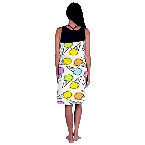 Grande serviette de bain légère anti-sable motif crème glacée pour voyage en famille