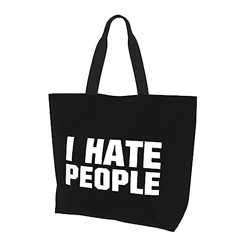 Canvas Tote Bag I Hate People Canvas Crossbody Handbag Single Shoulder Bag