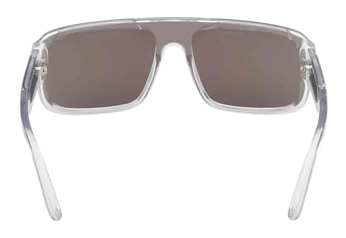 Harley-Davidson Men's Fashion Shield Sunglasses, Clear Frame/Blue Mirror Lens3