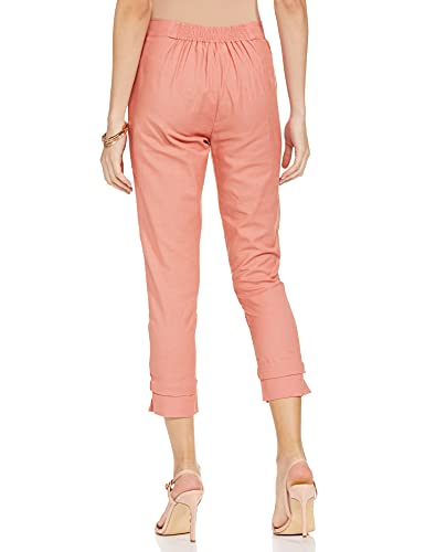 Image of Biba Women Solid Narrow Bottom Wear(Bottom W14918 Cvrn Cly M),Cavern Clay Brown