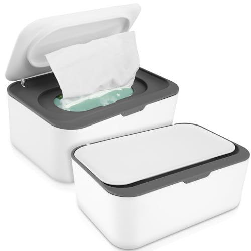 2Pack Wipes Box Dispenser Baby Wipe Container Wipe Dispenser For Bathroom Sealing Design Keeps Fresh...