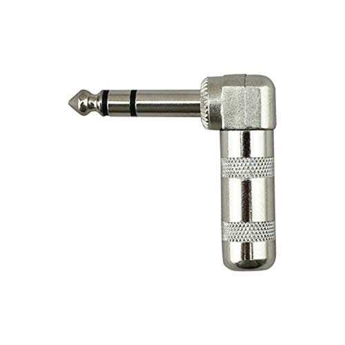 Huasen 1/4" Audio Plugs 6.35 Mm Plug Trs Male 1/4 Inch Solder Type Stereo Plug Right Angle Design Connector For Dj Mixer Speaker Cables Guitar Cables Phono Patch Cable Microphone Cables #TOP6