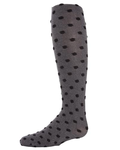 MeMoi Girls' Dots for Tots Flocked Opaque Tights