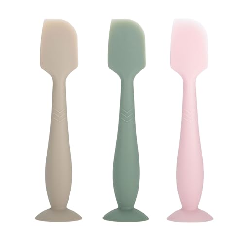 Image of 3-Pack Baby Diaper Cream Spatula - Baby Diaper Rash Cream Applicator for Butt Paste - Diaper Cream Brush for Newborn Essentials (grey, green, pink)