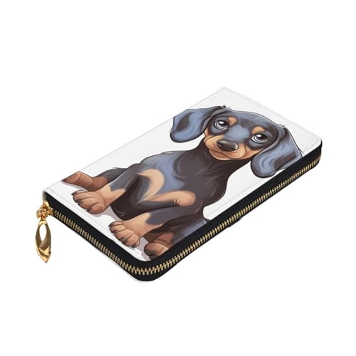Cute Dachshund Wallet For Women Men Clutch Rfid Blocking Leather Wallets Large Capacity Purse Credit Card Holder Money Case With Zipper Phone Holder Long Travel Purse3