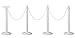 PLASTIC STANCHION 4PCS SET WHITE + 32' CHAIN + SIGN BRACKET, CROWD CONTROL CENTER