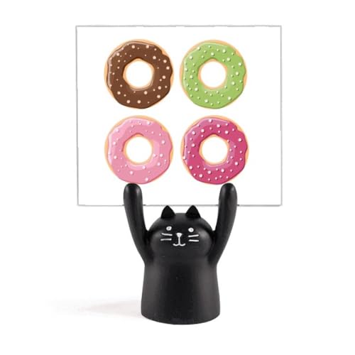 Support note chat noir porte-mémo de bureau mignon motif dessert fantaisie