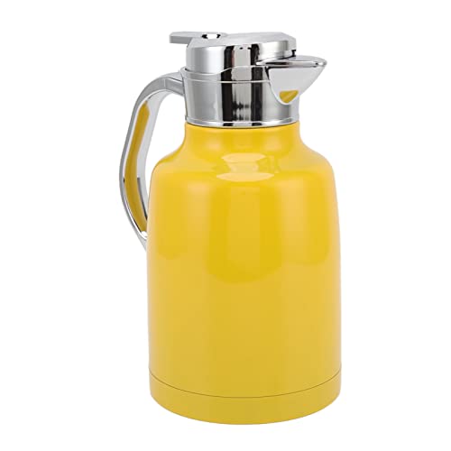 Hamwesh Thermal Coffee Carafe, 304 Stainless Steel Insulated Coffee Pot, Thermal Tea Pot with Proof Lid for Home Office Cafe Use (Yellow)