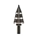 Klein Tools KTSB15 Step Drill Bit #15 Double Fluted 7/8 to 1-3/8-Inch with Easy-to-Read Step Markings and Targets, 3/8-Inch Hex Shank
