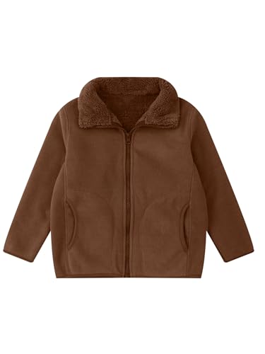 Jugaoge Boys Girls Winter Warm Fleece Lined Jacket Casual Long Sleeve Sweatshirt Zipper Coat Outerwear3