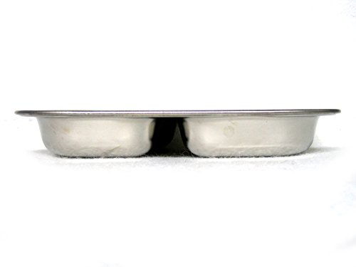 New Small 2 Divided Stainless Steel Rectangular Food Tray Kids Snack Tray Silver #TOP3