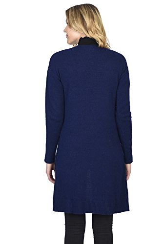State Cashmere Mid-Length Open Cardigan - Long Sleeve Sweater For Women Made With 100% Pure Cashmere Sourced From Inner Mongolia Goats - Soft, Lightweight & Versatile - (Navy, Medium) #TOP2