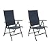 Produktbild NATERIAL - 2er Set Gartenstühle ORION mit Armlehnen - 2 Gartensessel - Klappbar - Klappstühle - Multipositionssessel - Hochlehner - 7-Fach verstellbar - Aluminium - Textilene - Anthrazit
