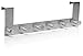 Produktbild com-four® Türgarderobe aus Edelstahl mit 6 Haken - Wandgarderobe zum Einhängen an der Tür - Türhaken für Jacken - Kleiderhaken Tür (01 Stück - Edelstahl)