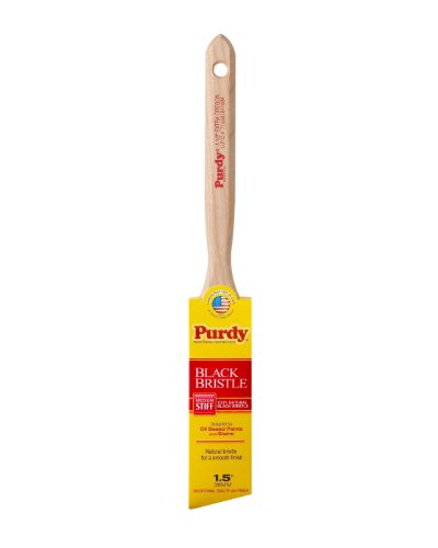 Purdy 144116015 Black Bristle Series Extra Oregon Angular Trim Paint Brush, 1-1/2 inch , White