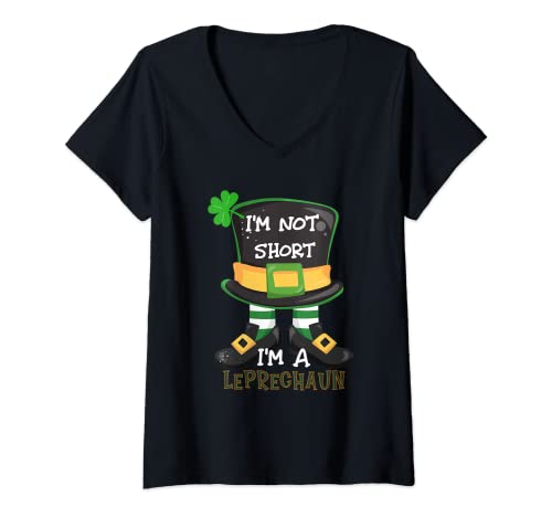 Mujer Funny Leprechaun Camiseta Shamrock Saint Pattys Paddys Day Camiseta Cuello V
