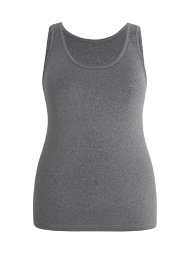 SOLY HUX Women's Plus Size 4 Packs Long Tank Tops Sleeveless Undershirts Layering Basic Vests3